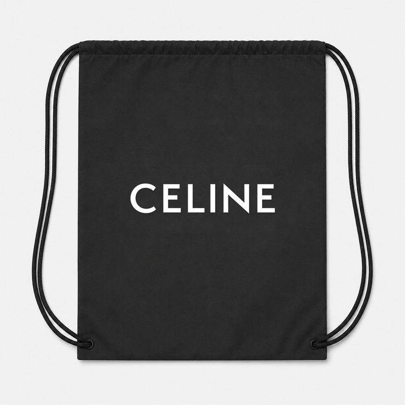 Celine White Drawstring Bag - Black