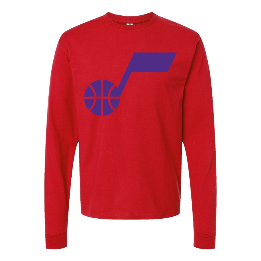 Men's Utah Jazz Long sleeves Cotton Blend T-Shirt - Red