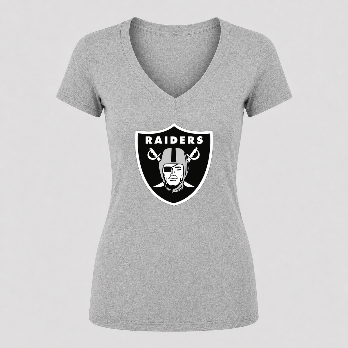 Women's Las Vegas Raiders V Neck T-Shirt in gray