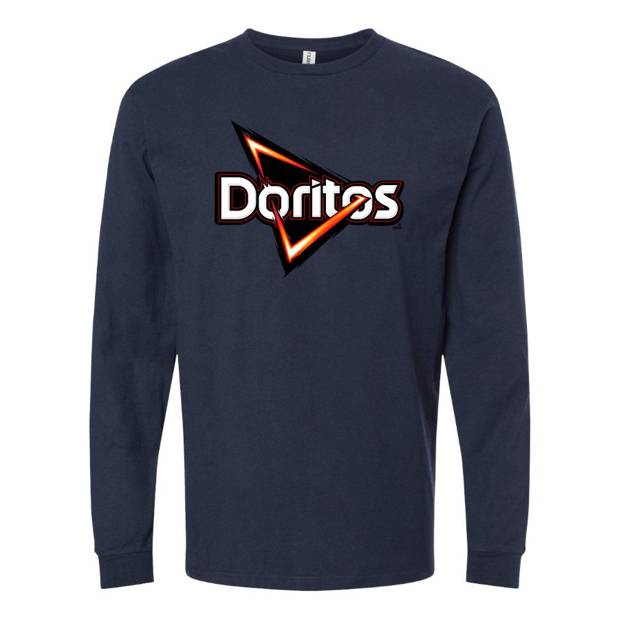 Men's Doritos-Logo-food-1536x864 Long sleeves Cotton Blend T-Shirt - Navy