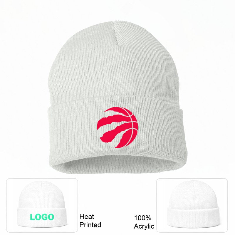 Toronto Raptors White Beanie Hat
