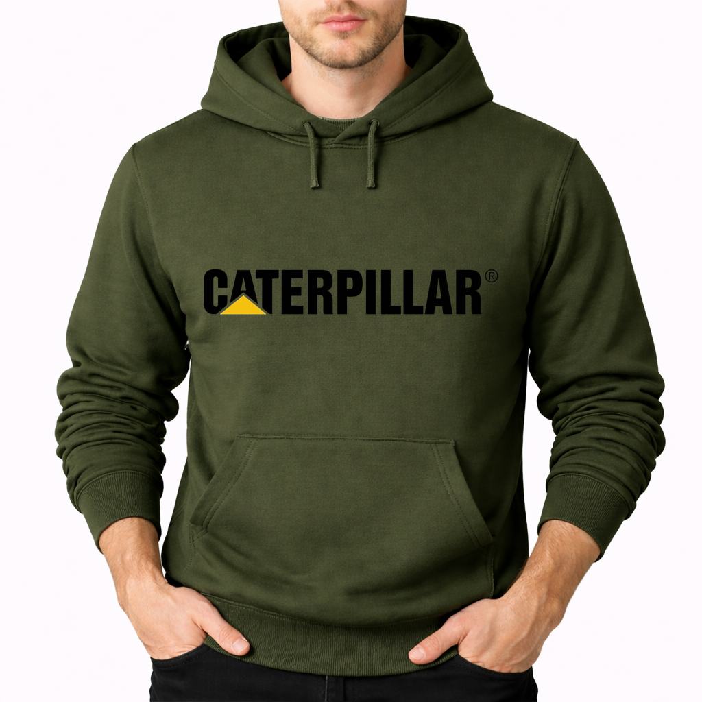 Men's Caterpillar Black Pullover Hoodie - Army Green