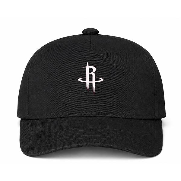 Houston Rockets Army Green Logo Black Dad Baseball Cap Hat