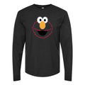 Men's Elmo Face2 Long sleeves Cotton Blend T-Shirt - Black