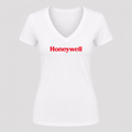 Women's Honeywell V Neck T-Shirt in white