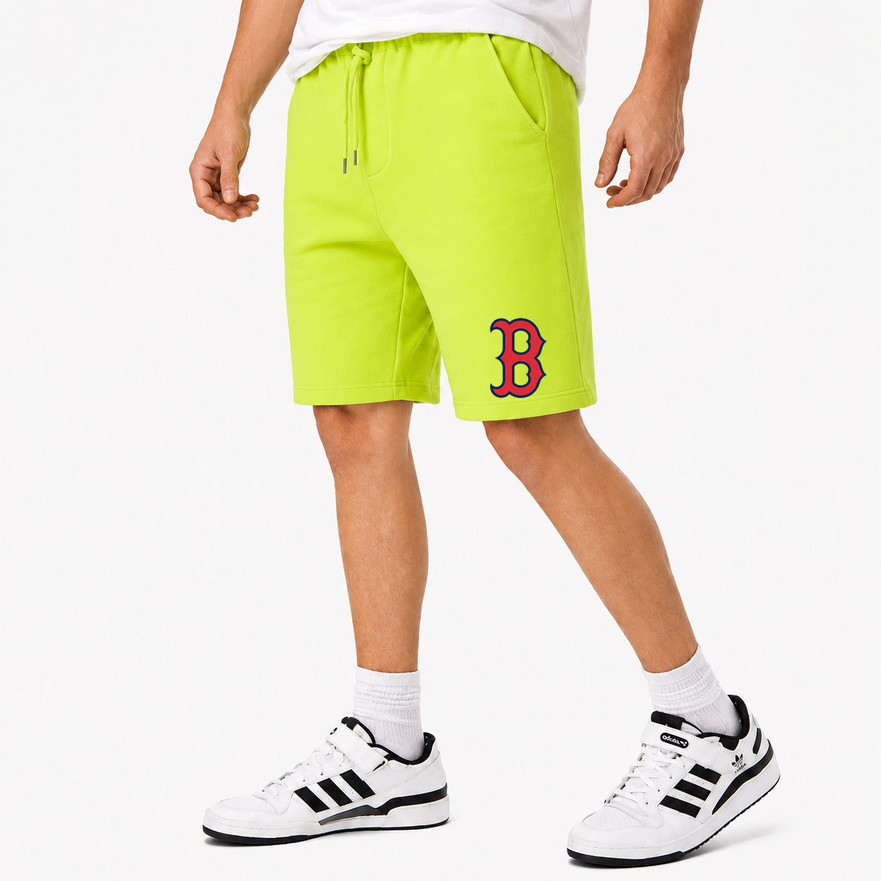 Men's Boston Red Sox Cotton Shorts - Lime Green
