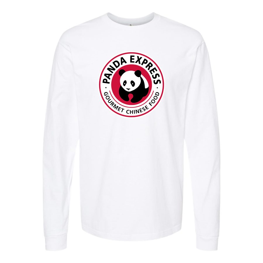 Men's panda-express-logo-1-logo-png-transparent Long sleeves Cotton Blend T-Shirt - White