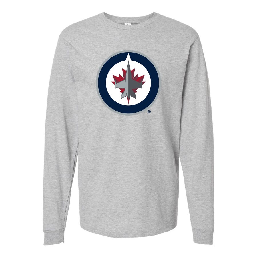 Men's Winnipeg Jets Long sleeves Cotton Blend T-Shirt - Gray