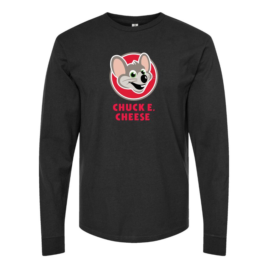 Men's Logo-Chuck-e.-Cheeses-1536x864 Long sleeves Cotton Blend T-Shirt - Black