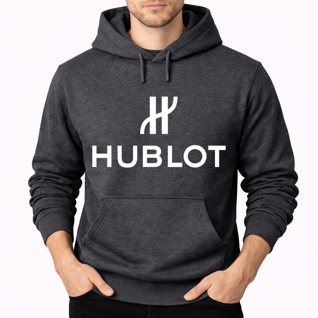 Men's Hublot White Pullover Hoodie - Charcoal