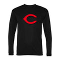 Men's Cincinnati Reds Polyester Long Sleeve T-Shirt - Black