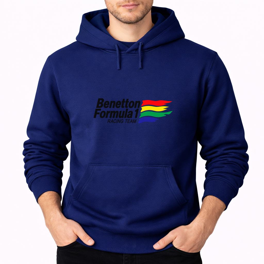 Men's Benetton Formula 1 Racing Team Pullover Hoodie - Navy