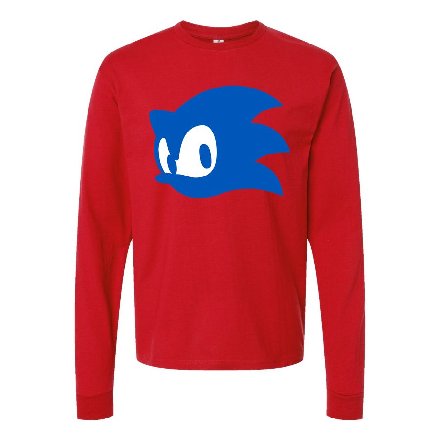 Men's Sonic Long sleeves Cotton Blend T-Shirt - Red