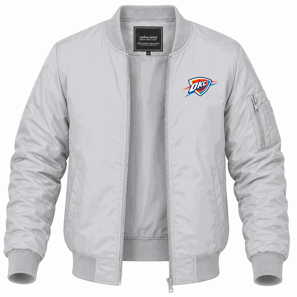 Men's Oklahoma City Thunder Lightweight Bomber Jacket - Gray