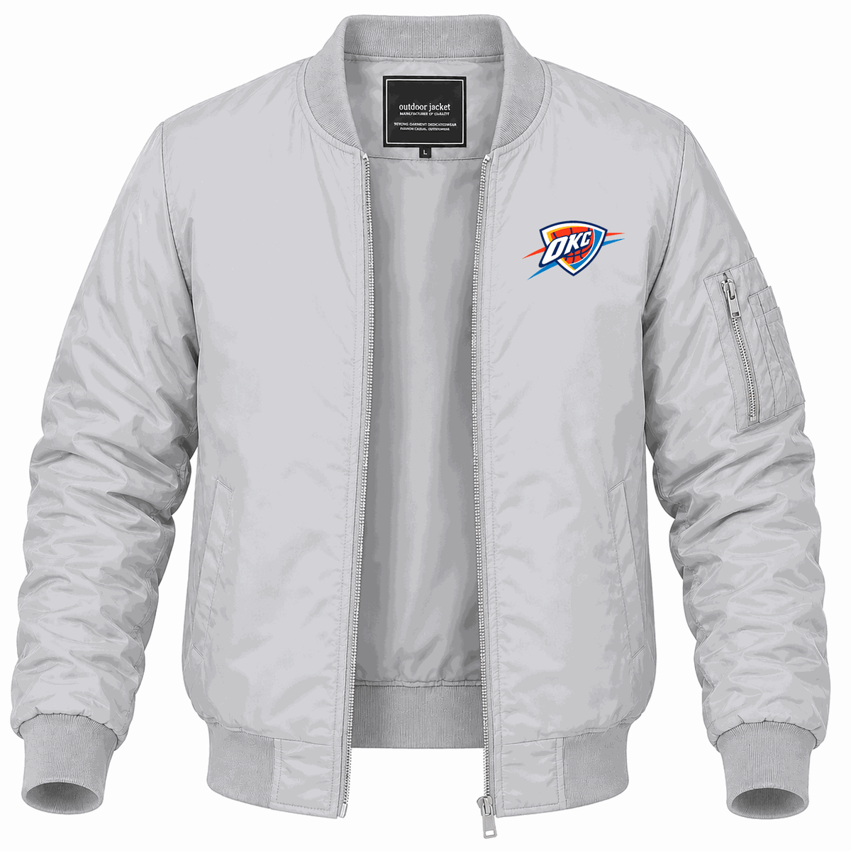 Men's Oklahoma City Thunder Lightweight Bomber Jacket - Gray