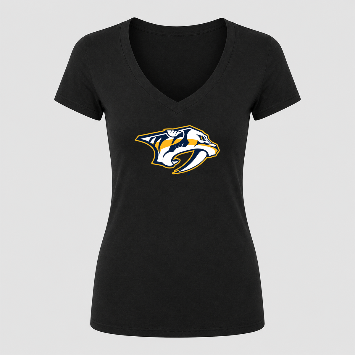 Women's Nashville Predators V Neck T-Shirt in black