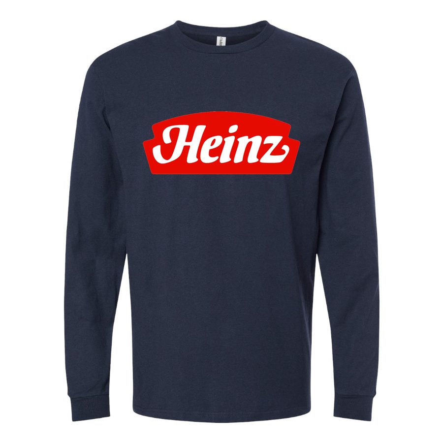 Men's Heinz-Logo-food-1536x864 Long sleeves Cotton Blend T-Shirt - Navy