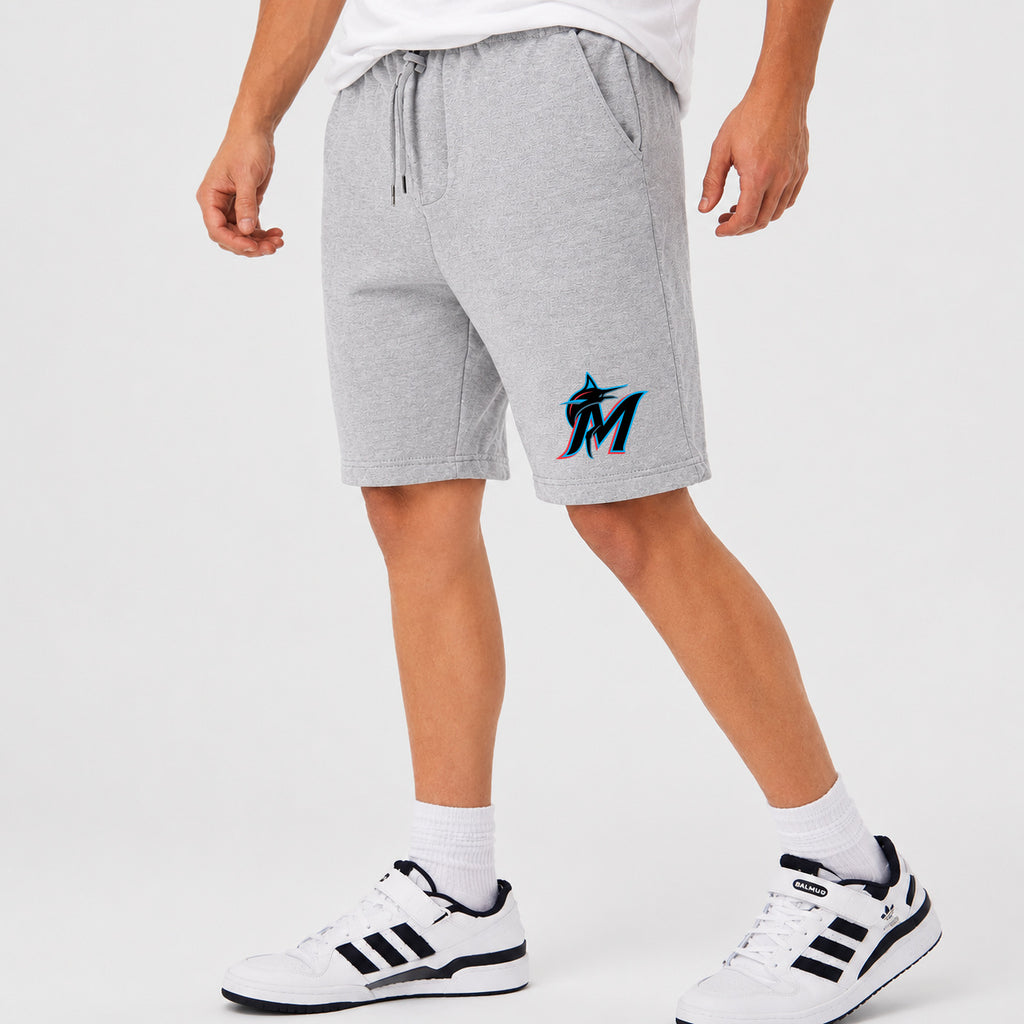 Men's Miami Marlins Cotton Shorts - Gray