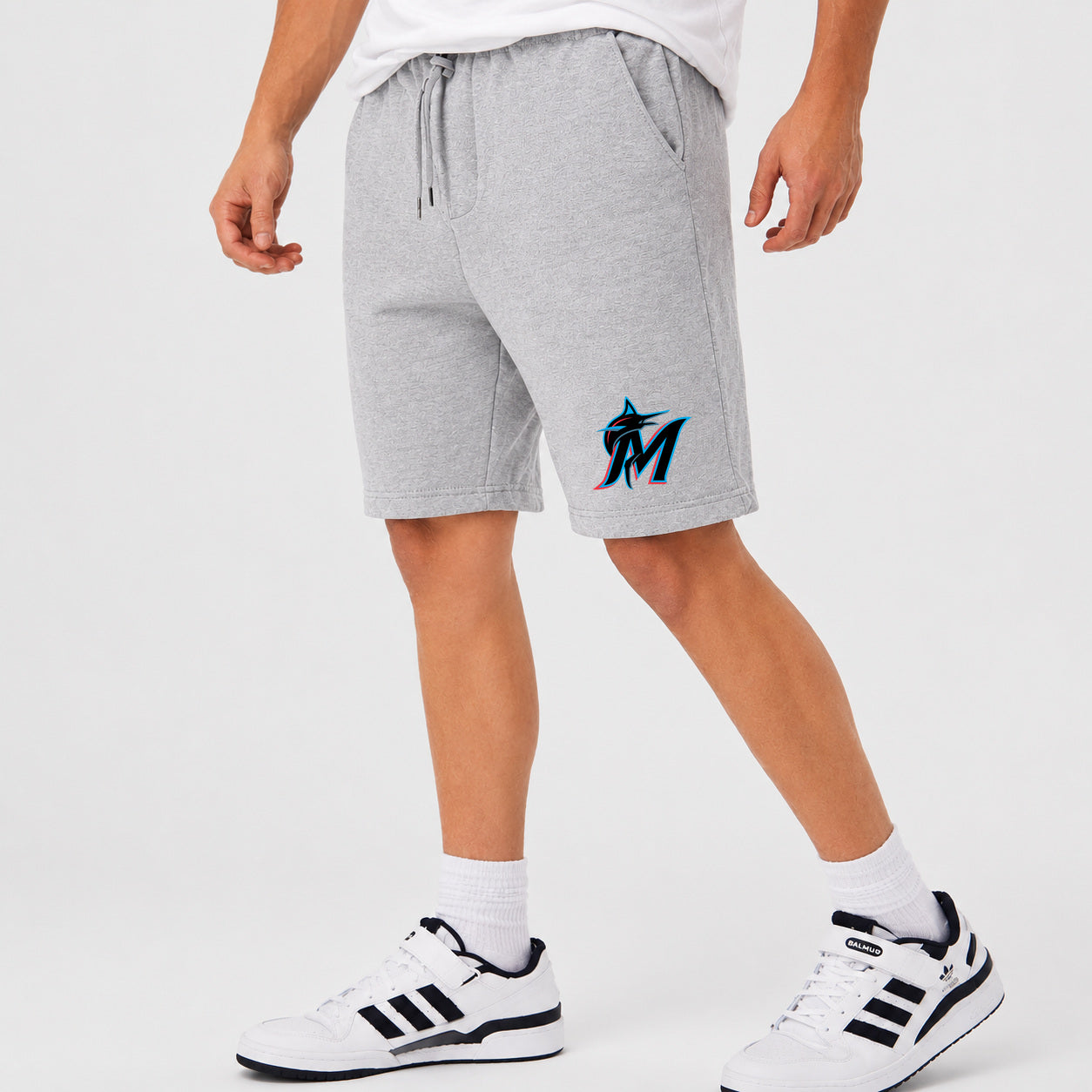 Men's Miami Marlins Cotton Shorts - Gray