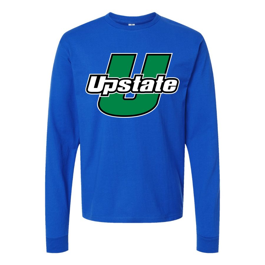 Men's USC Upstate Spartans Logo Long sleeves Cotton Blend T-Shirt - Blue