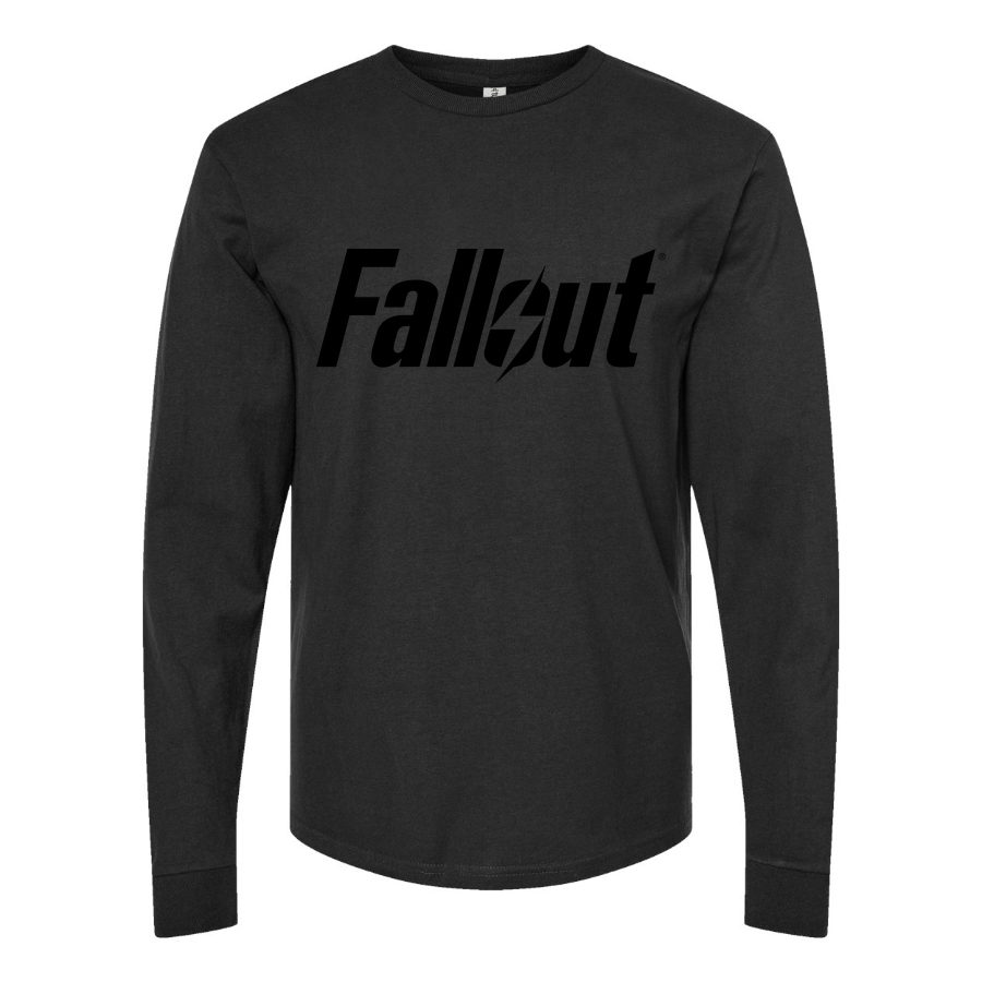 Men's Fallout logo black Long sleeves Cotton Blend T-Shirt - Black