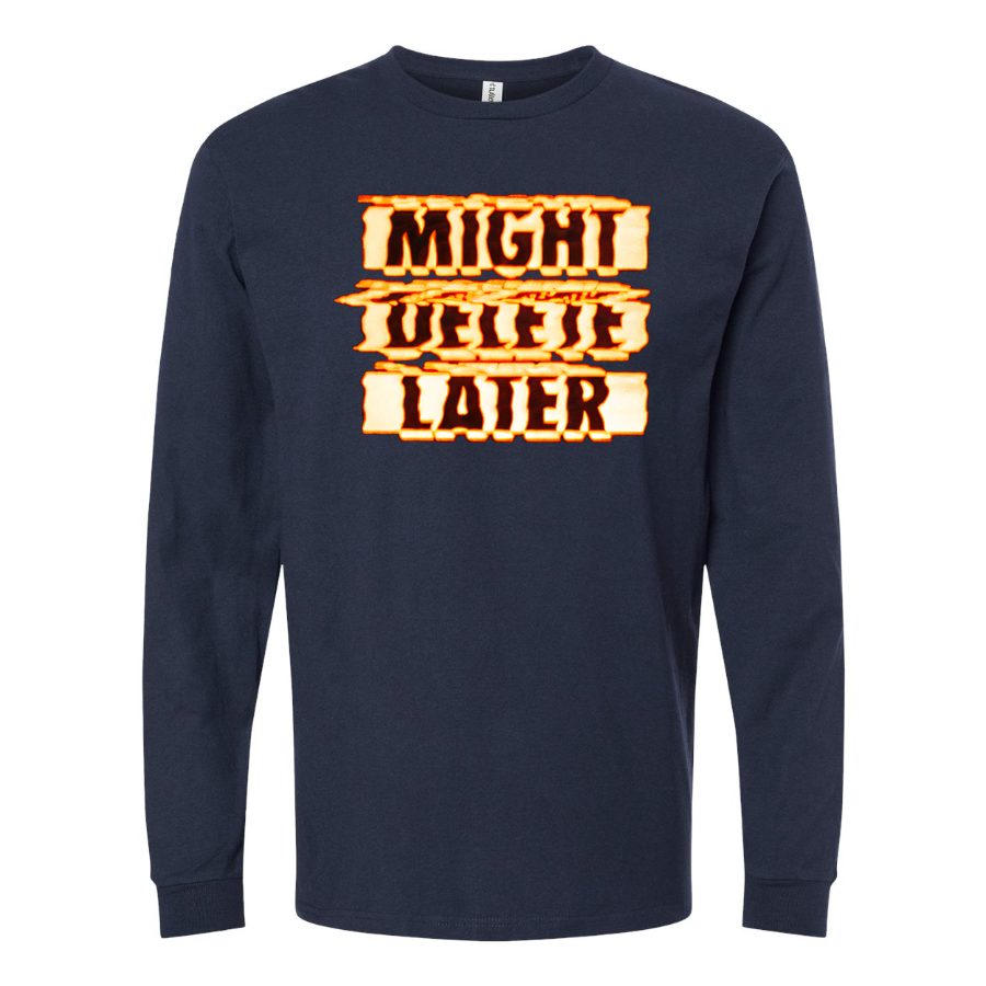 Men's might delete later Long sleeves Cotton Blend T-Shirt - Navy