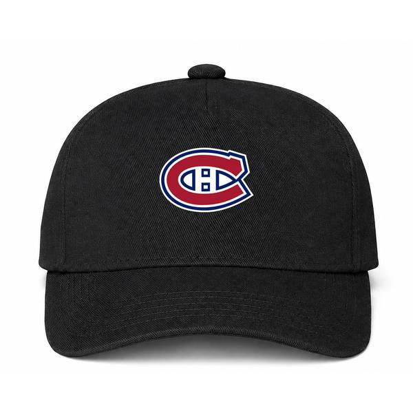 Montreal Canadiens NHL Logo Black Dad Baseball Cap Hat