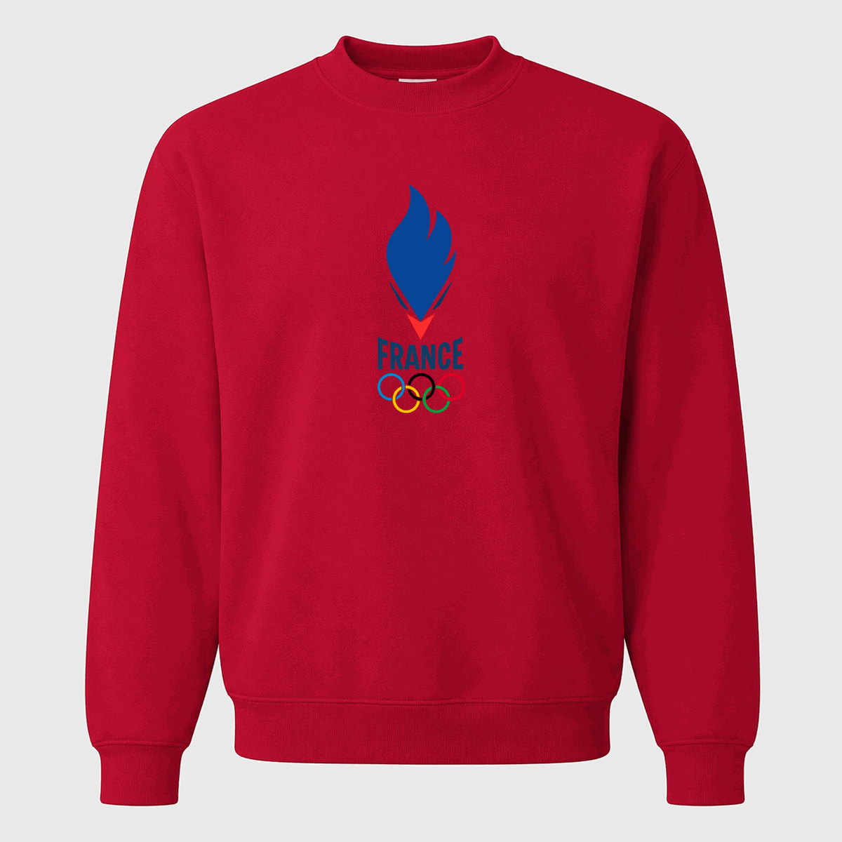 Men's France 2024 Logo Crewneck Sweatshirt - Red