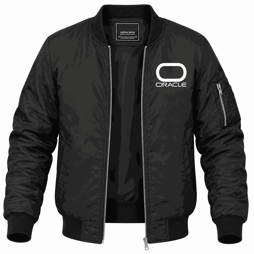 Men's Oracle White Lightweight Bomber Jacket - Black
