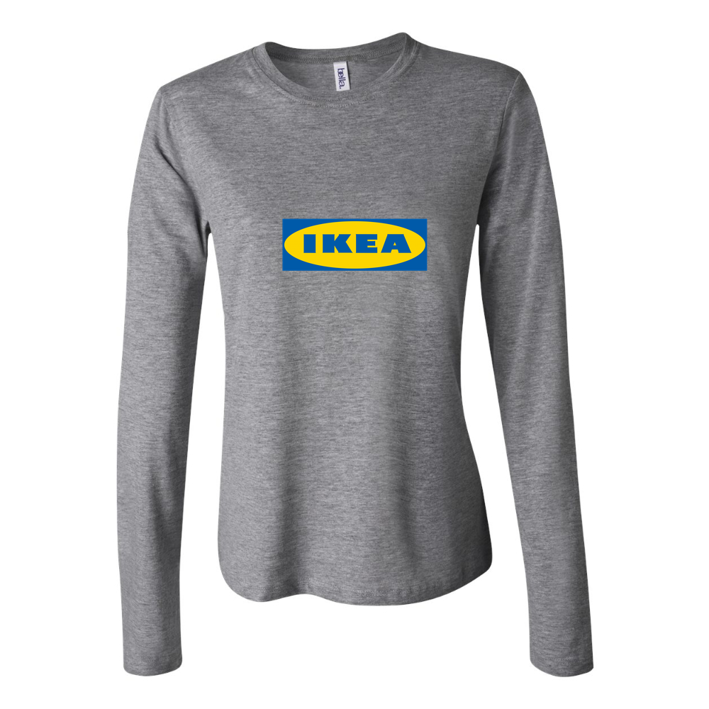 Women's IKEA Logo 1024x640 Long Sleeve T-Shirt - Gray