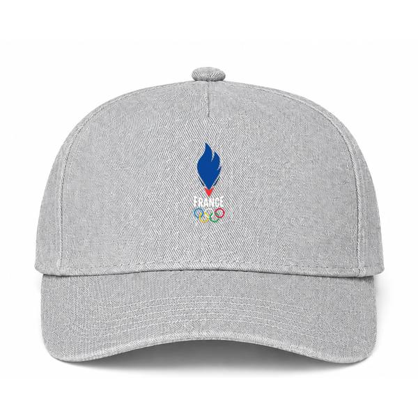 France Cup 2024 White Logo Gray Dad Baseball Cap Hat