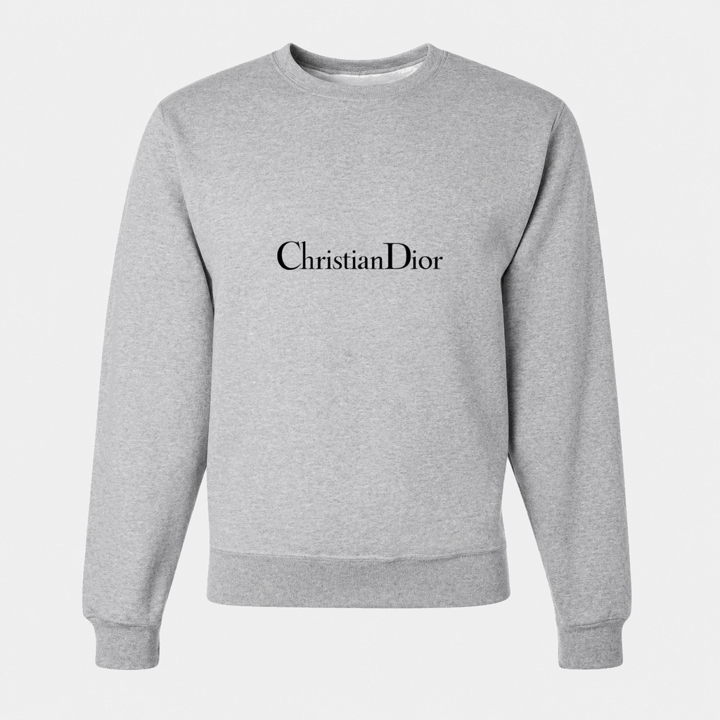 Men's Dior Black Logo Crewneck Sweatshirt - Gray