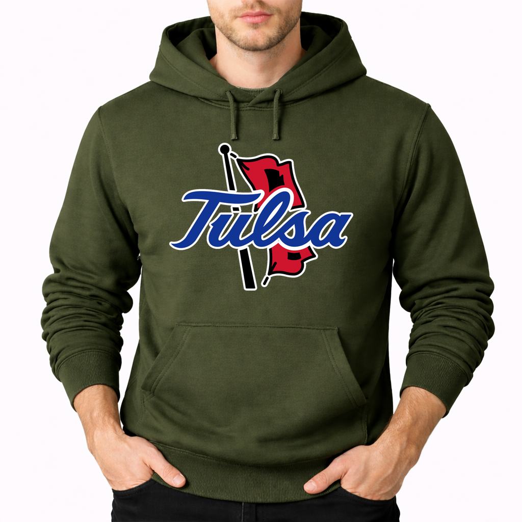 Men's Tulsa Golden Hurricane Pullover Hoodie - Army Green