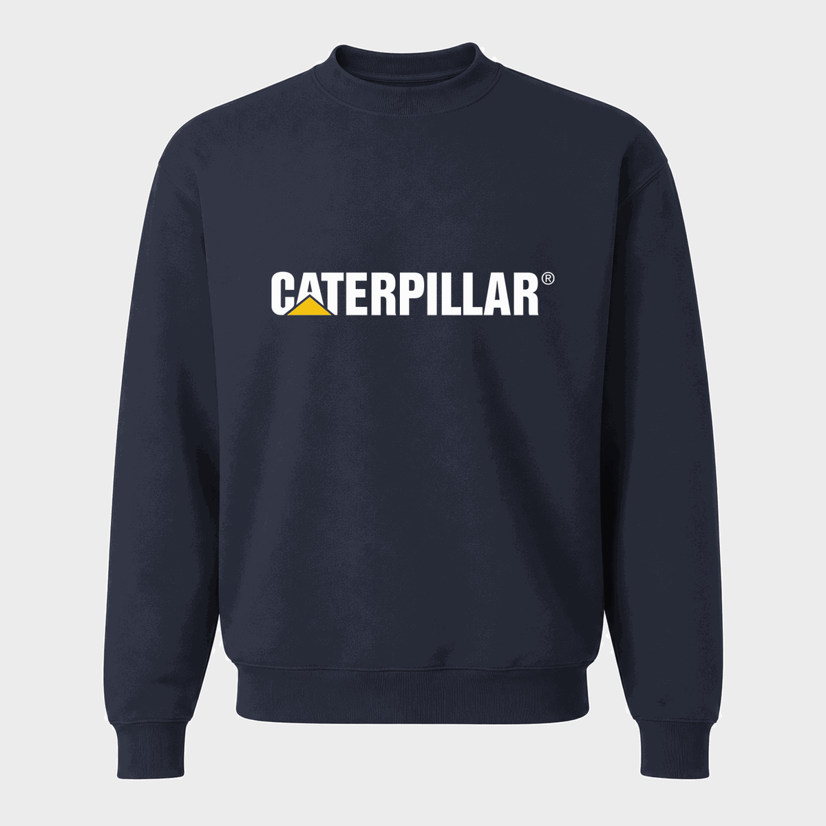 Men's Caterpillar White Logo Crewneck Sweatshirt - Navy