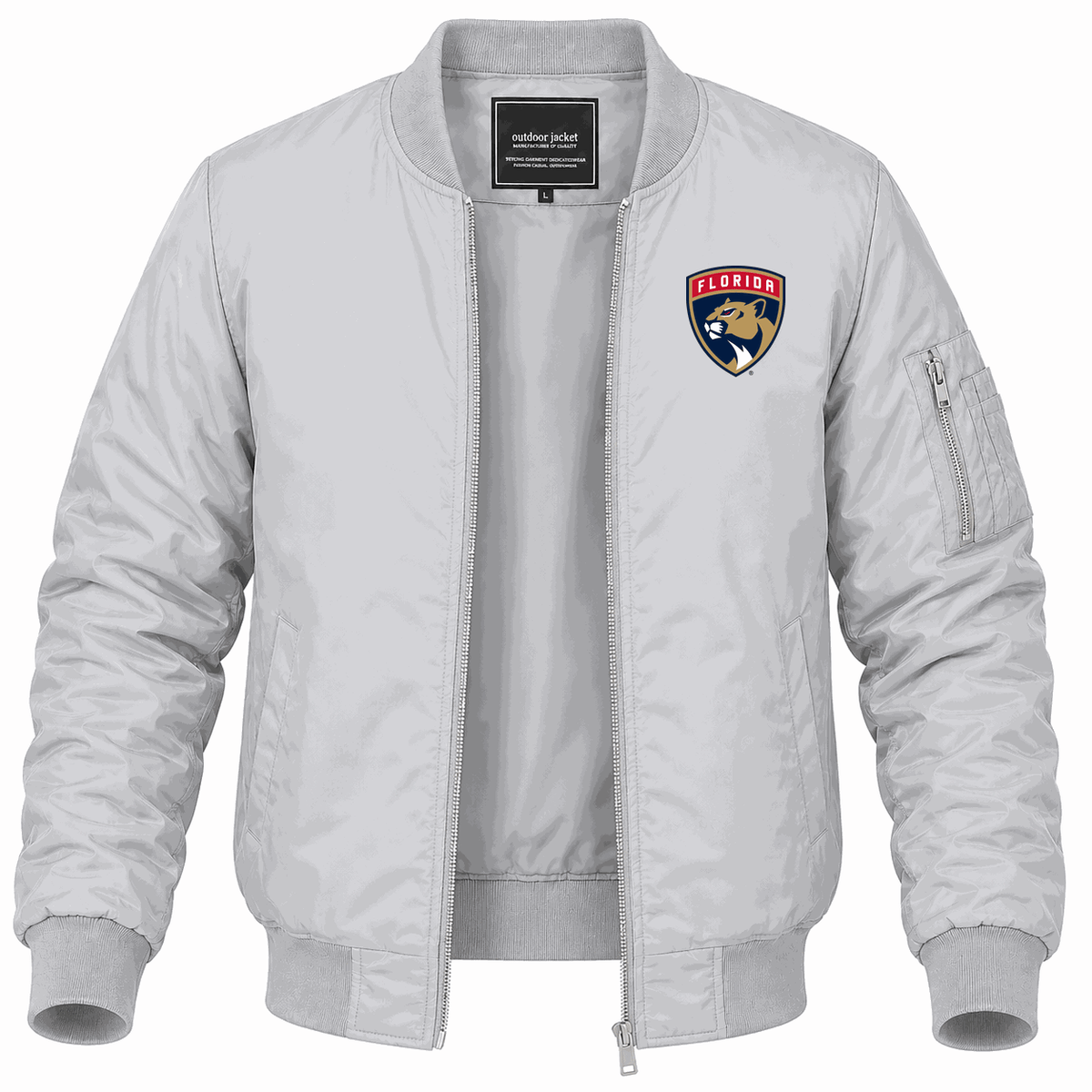 Men's Florida Panthers Lightweight Bomber Jacket - Gray