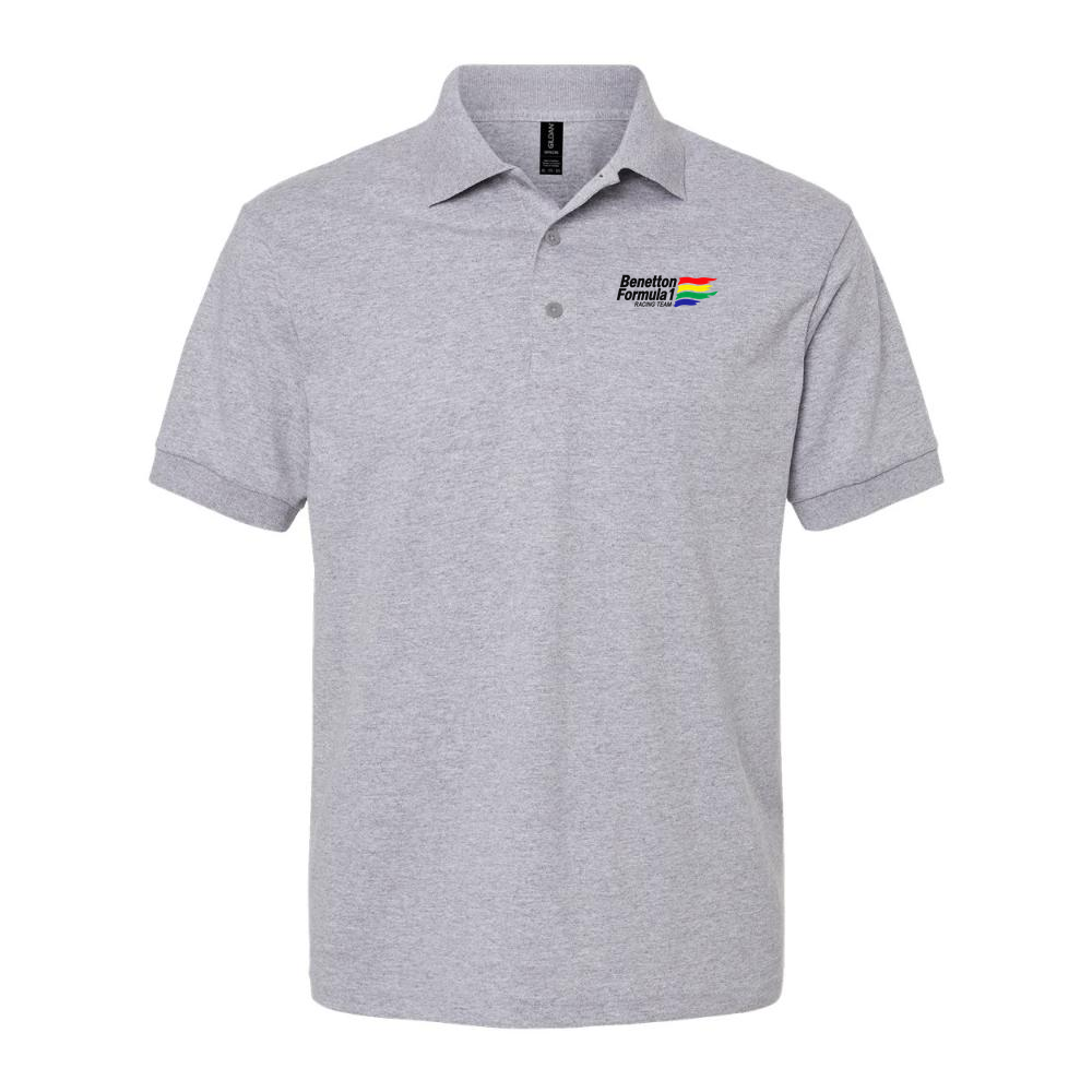 Men's Benetton Formula 1 Racing Team Dry Blend Polo - Gray