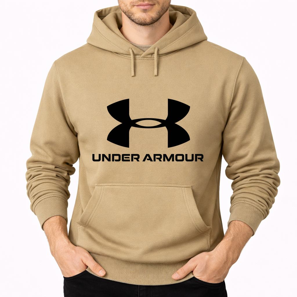 Men's Under Armour Pullover Hoodie - Tan