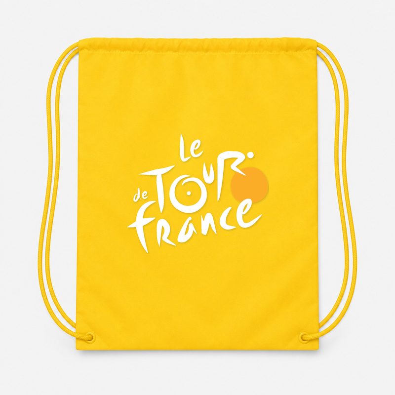 Tour De France White Drawstring Bag - Yellow