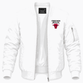 Men's Chicago Bulls Black Lightweight Bomber Jacket - White