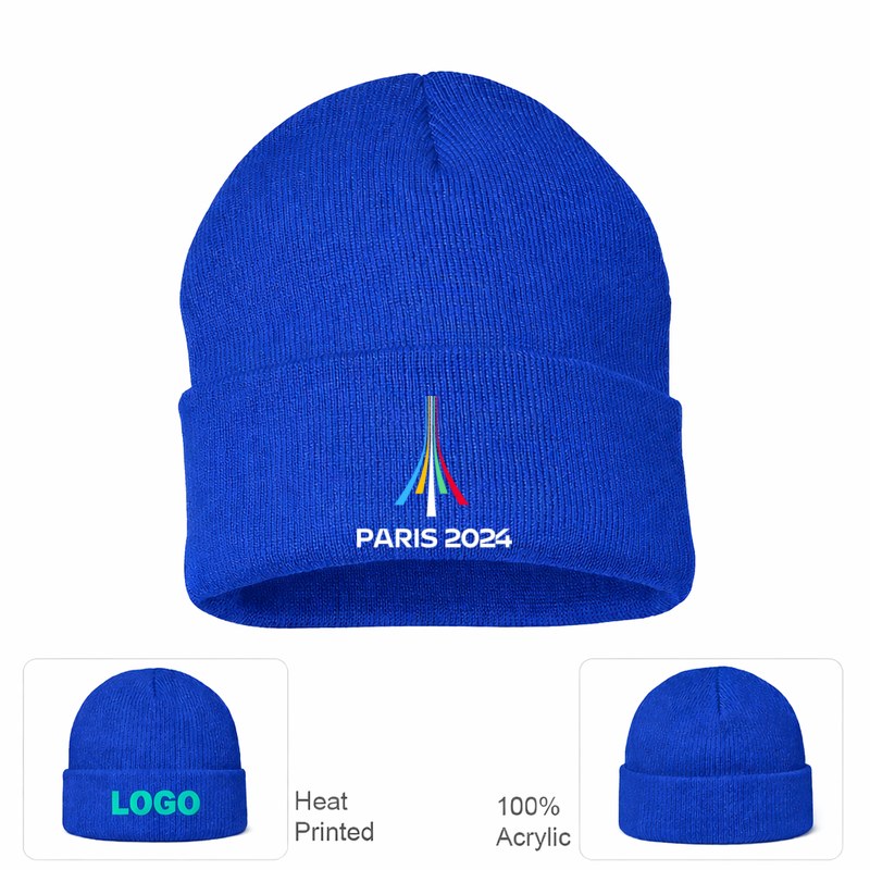 Olympia Paris 2024 White Logo Royal Blue Beanie Hat