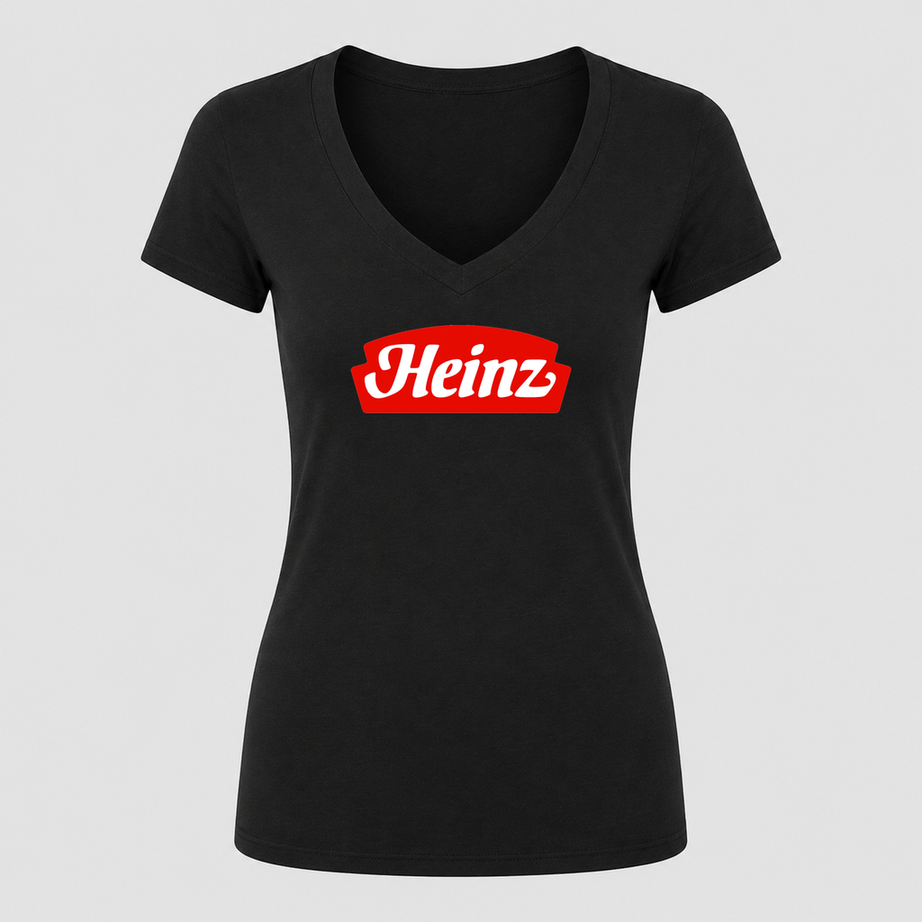 Women's Heinz V Neck T-Shirt in black