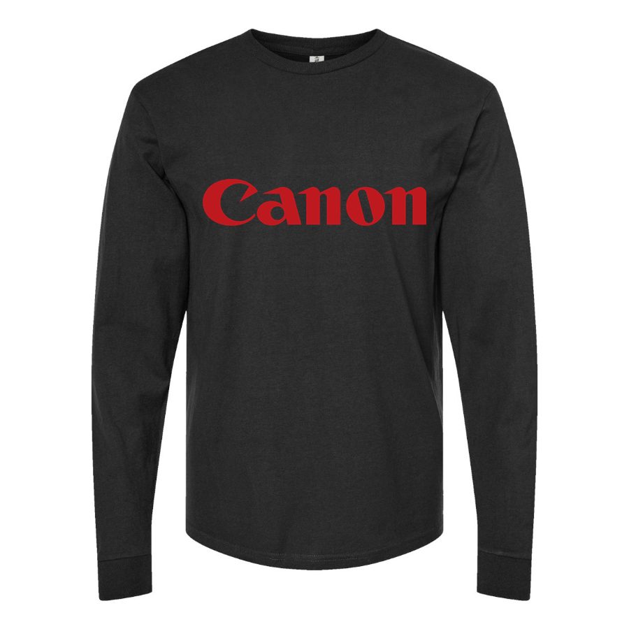 Men's canon-inc.-logo-png-transparent Long sleeves Cotton Blend T-Shirt - Black