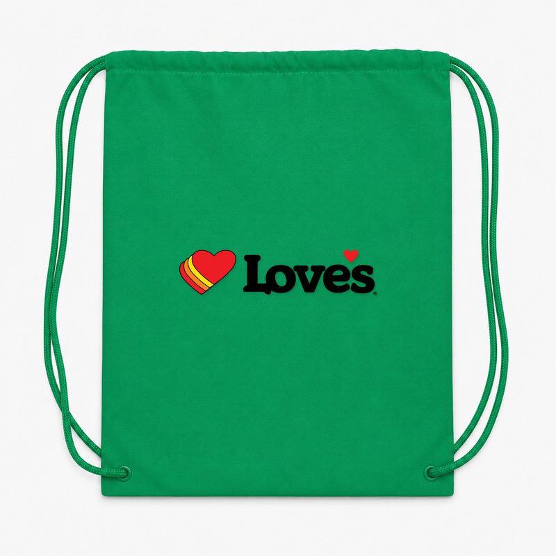 Loves Travel Stops Drawstring Bag - Green