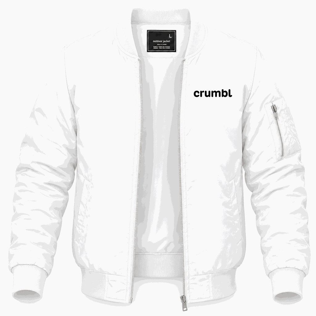 Men's Crumbl Cookies Lightweight Bomber Jacket - White