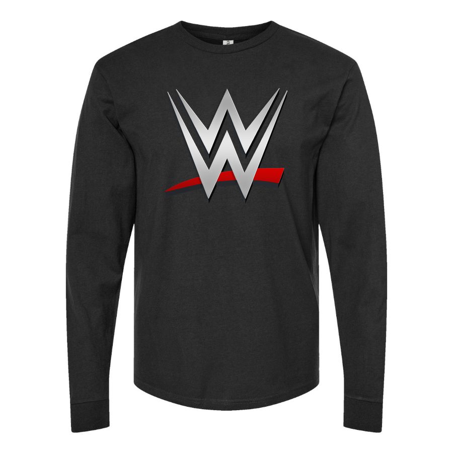 Men's WWE Wrestling Long sleeves Cotton Blend T-Shirt - Black