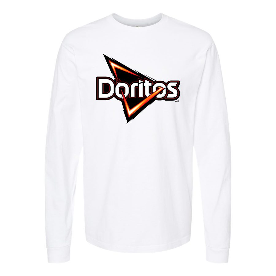 Men's Doritos-Logo-food-1536x864 Long sleeves Cotton Blend T-Shirt - White