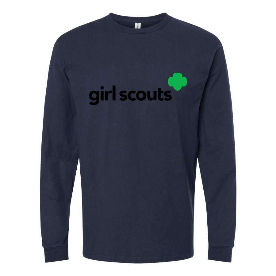 Men's Girl-Scout-logo-1536x864 Long sleeves Cotton Blend T-Shirt - Navy