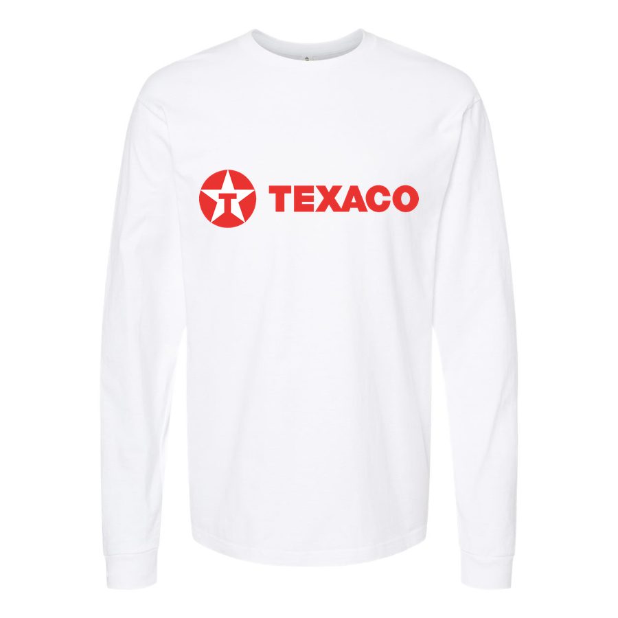 Men's Texaco-Logo-1536x864 Long sleeves Cotton Blend T-Shirt - White