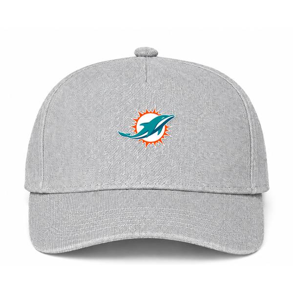 Miami Dolphins NFL Logo Gray Dad Baseball Cap Hat