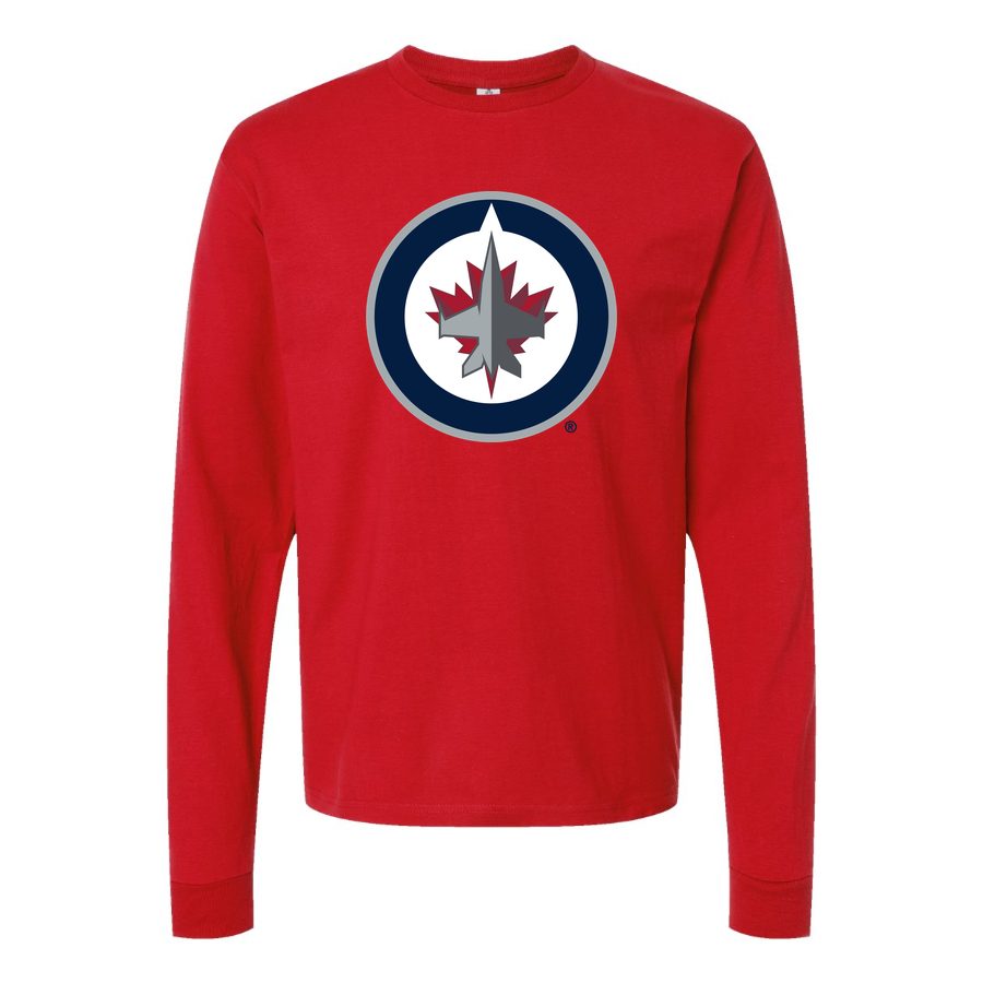 Men's Winnipeg Jets Long sleeves Cotton Blend T-Shirt - Red